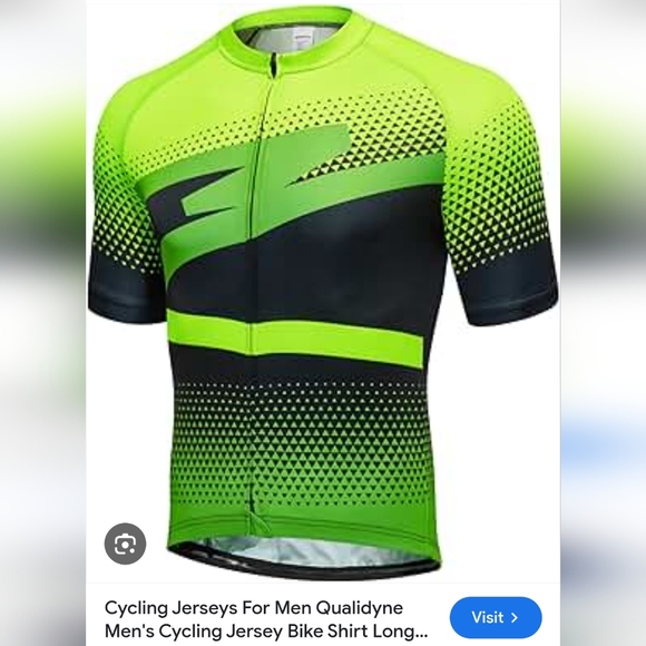 Qualidyne Men's Cycling Jersey Bike Shirt Long Sleeve Zip 3 Rear Pocket M NWT - Picture 1 of 4